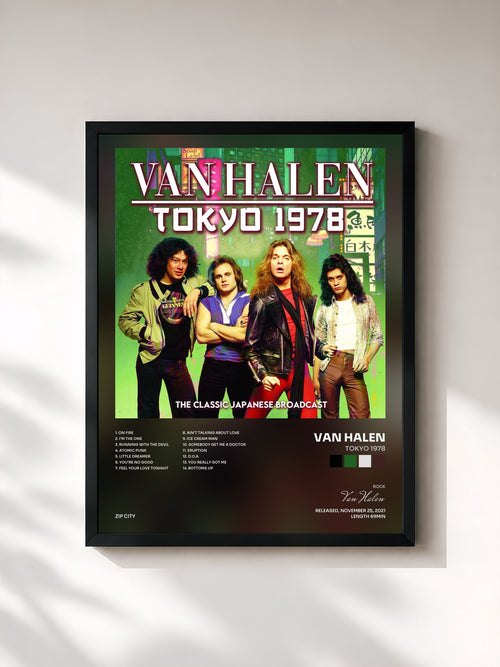 Van Halen · Tokyo 1978 — Affiche encadrée