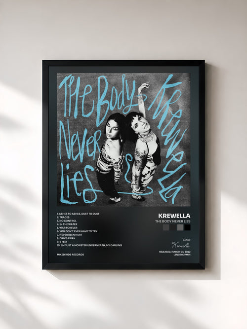 Krewella · The Body Never Lies — Affiche encadrée