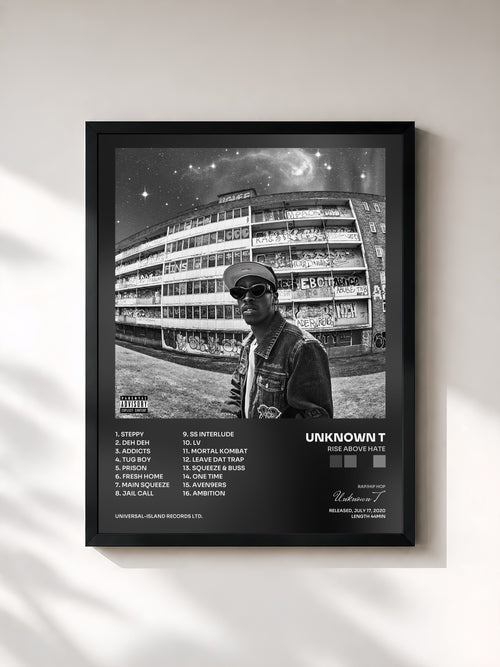 Unknown T · Rise Above Hate — Affiche encadrée