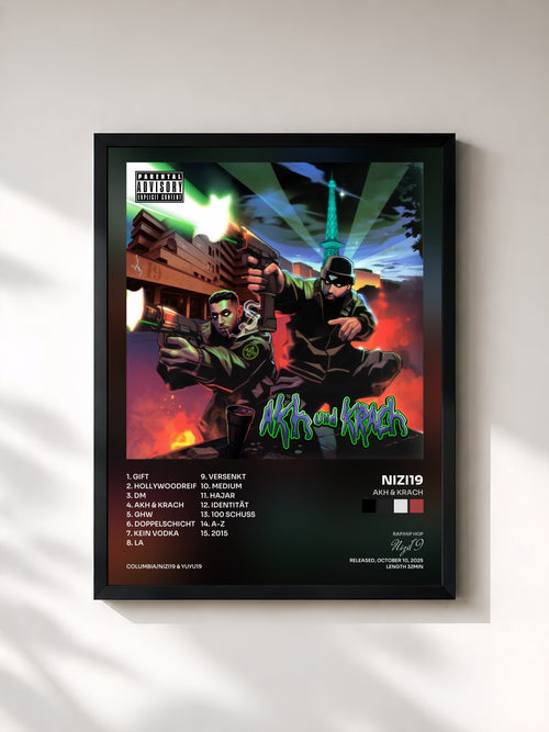 Nizi19 · Akh & Krach — Affiche encadrée