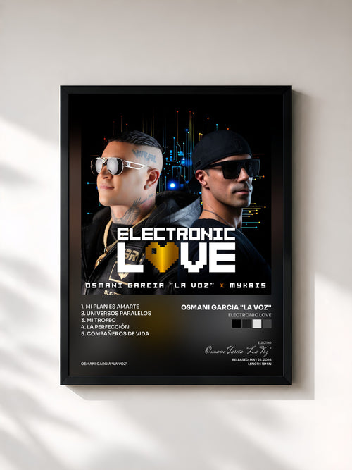Osmani Garcia "La Voz" · Electronic Love — Affiche encadrée