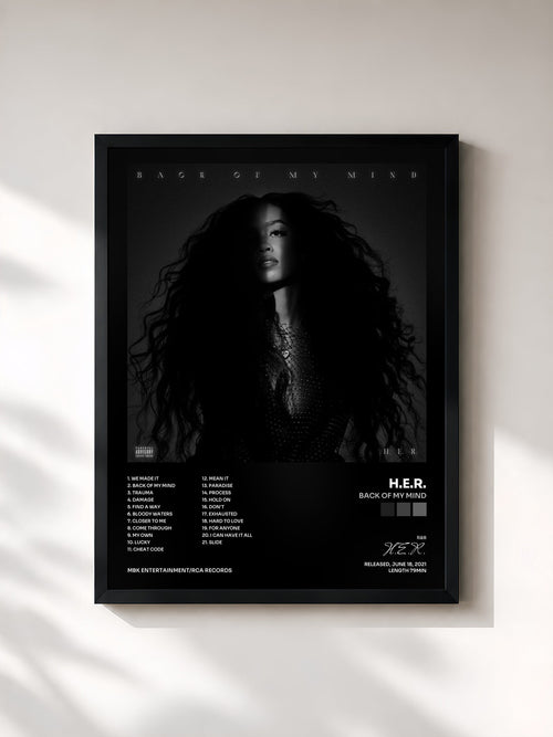 H.E.R. · Back of My Mind — Affiche encadrée