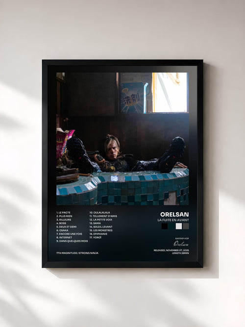 Orelsan · La fuite en avant — Affiche encadrée