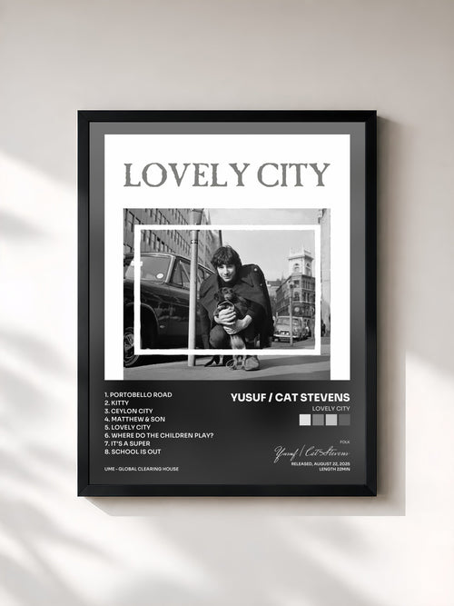 Yusuf / Cat Stevens · Lovely City — Affiche encadrée