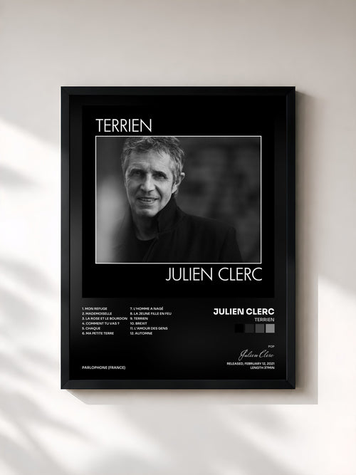 Julien Clerc · Terrien — Gerahmter Kunstdruck