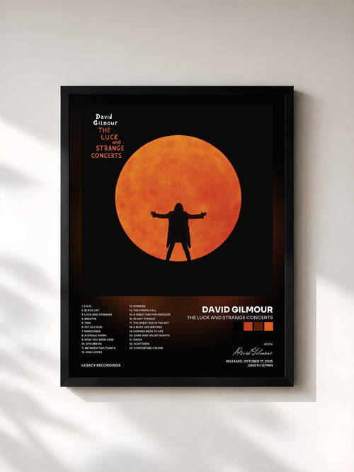 David Gilmour · The Luck and Strange Concerts — Affiche encadrée