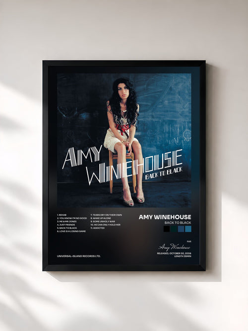 Amy Winehouse · Back To Black — Lámina enmarcada