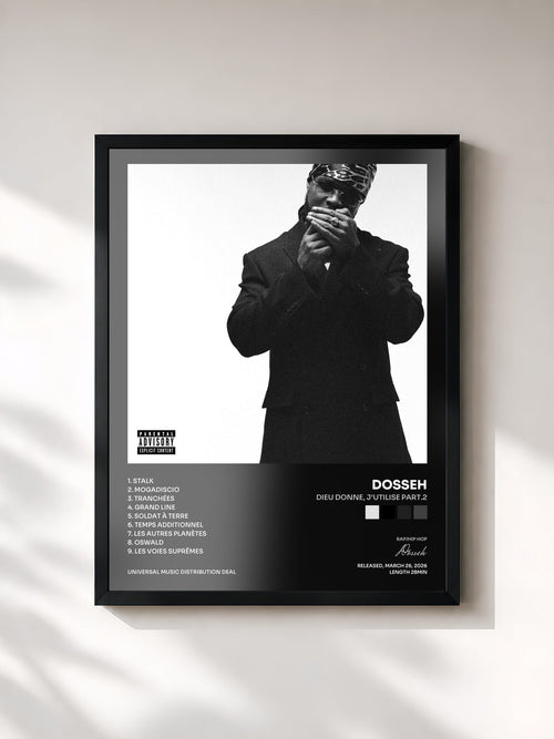 Dosseh · Dieu Donne, J'utilise part.2 — Affiche encadrée
