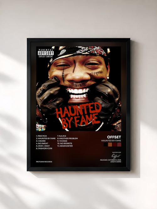 Offset · HAUNTED BY FAME — Affiche encadrée