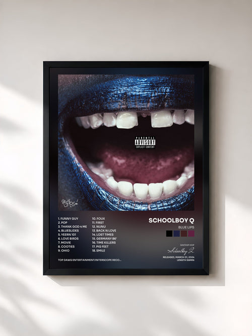 Schoolboy Q · BLUE LIPS — Affiche encadrée