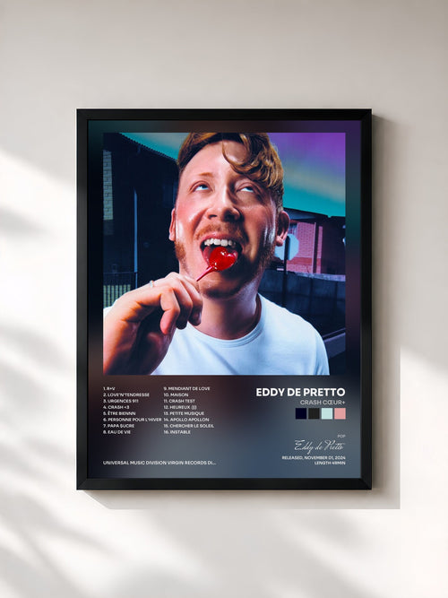 Eddy de Pretto · CRASH CŒUR+ — Affiche encadrée