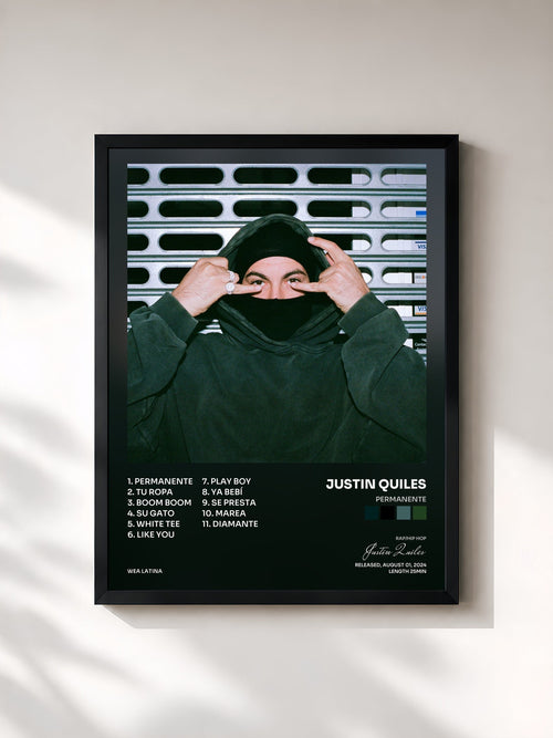 Justin Quiles · PERMANENTE — Affiche encadrée