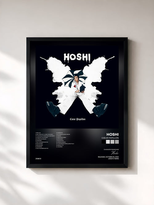 Hoshi · Cœur papillon — Affiche encadrée