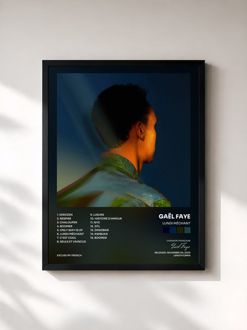Gaël Faye · Lundi Méchant — Affiche encadrée