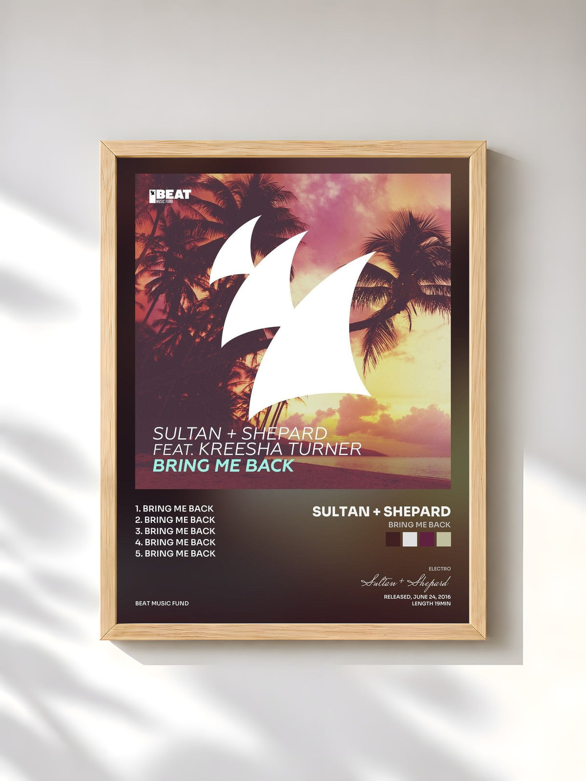 #bois Tableau de l'album Bring Me Back de Sultan + Shepard, cadre en bois brut, imprimé et encadré en France