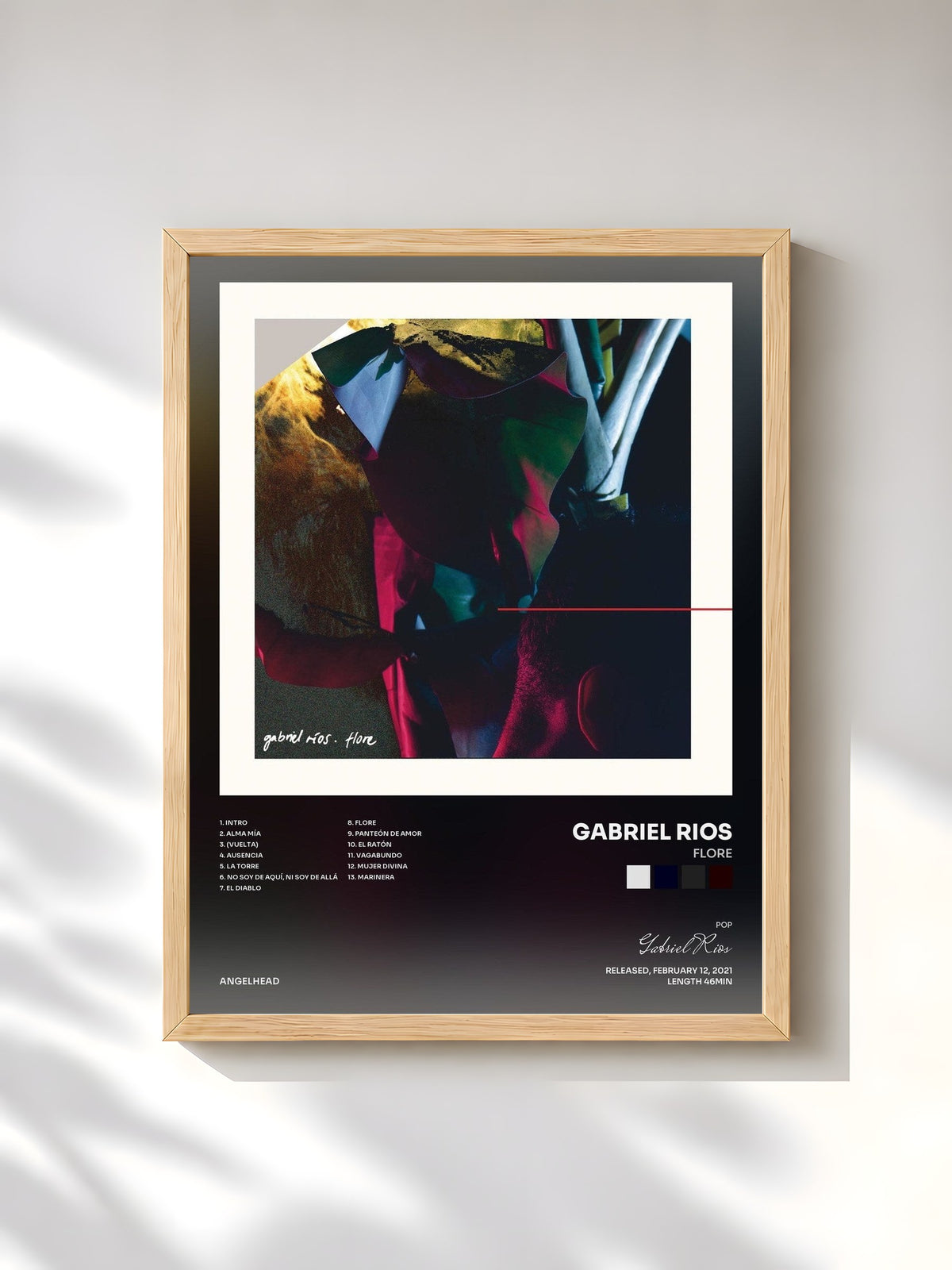 #bois Tableau de l'album Flore de Gabriel Rios, cadre en bois brut, imprimé et encadré en France