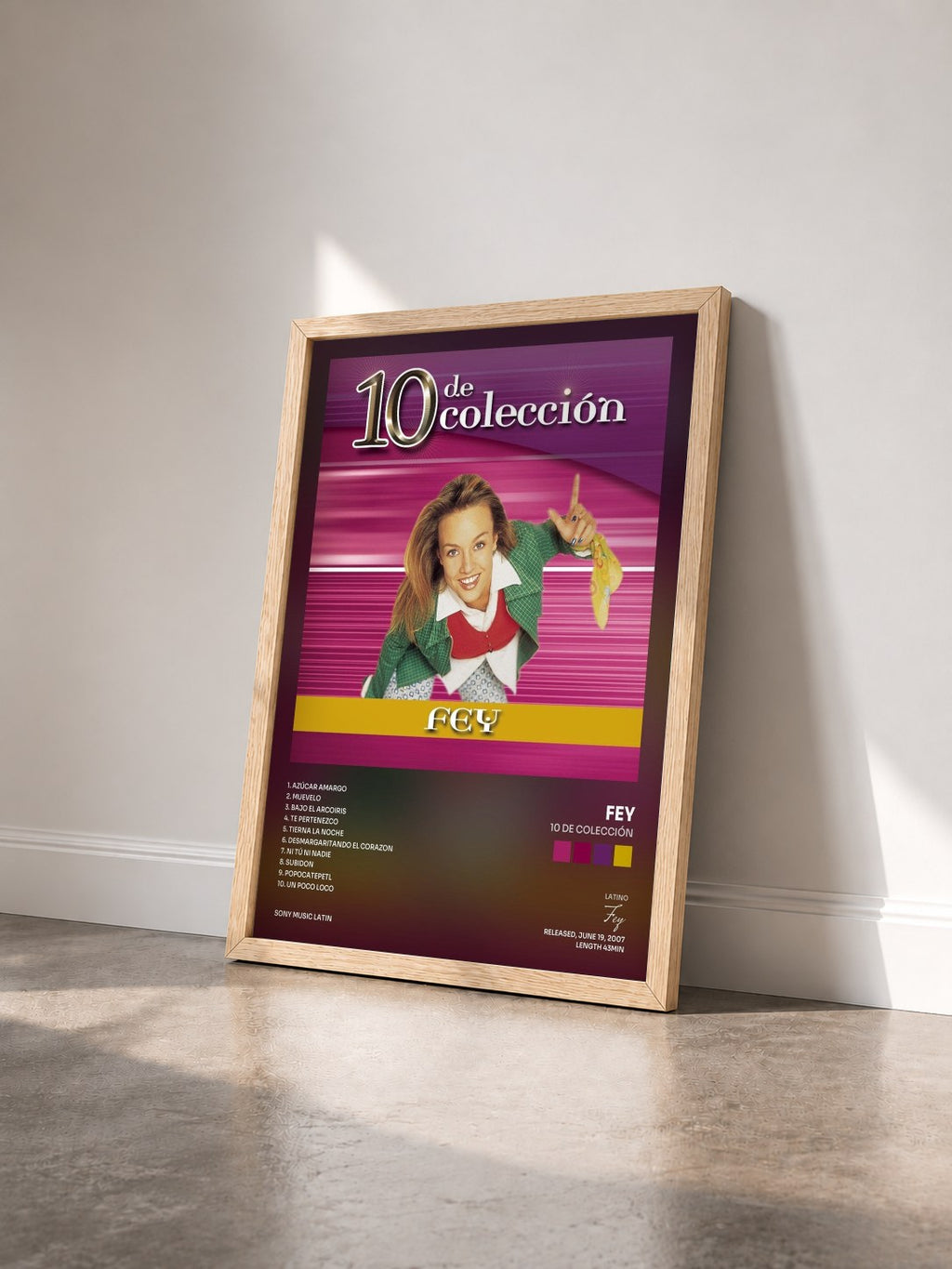 #bois Tableau de l'album 10 De Colección de Fey vu de trois quarts, cadre en bois brut