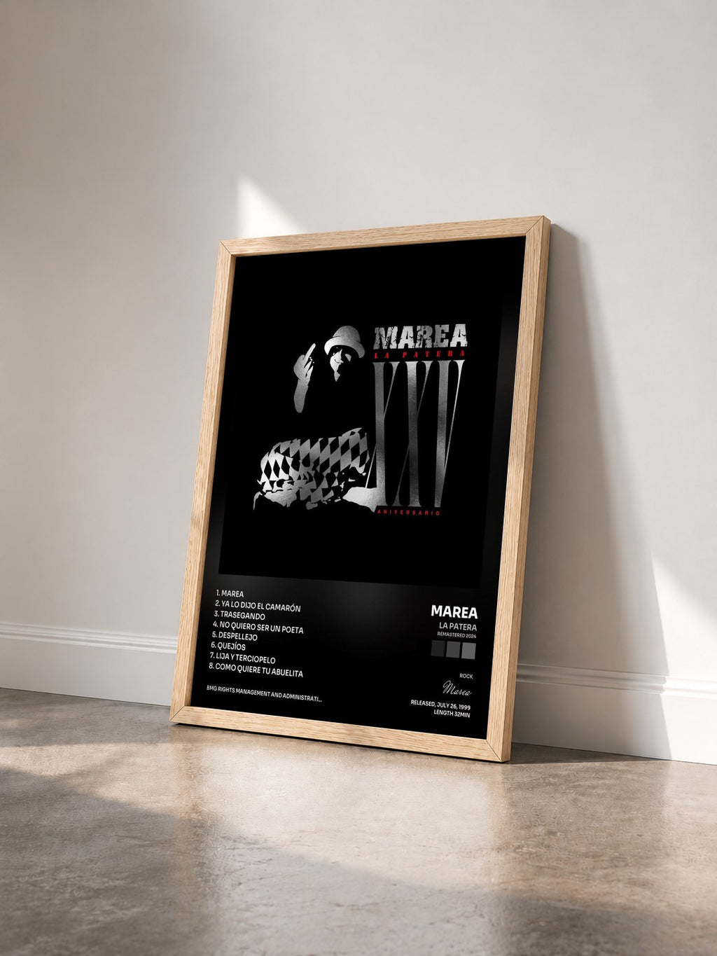 #bois Tableau de l'album La Patera (Remastered 2024) de Marea vu de trois quarts, cadre en bois brut