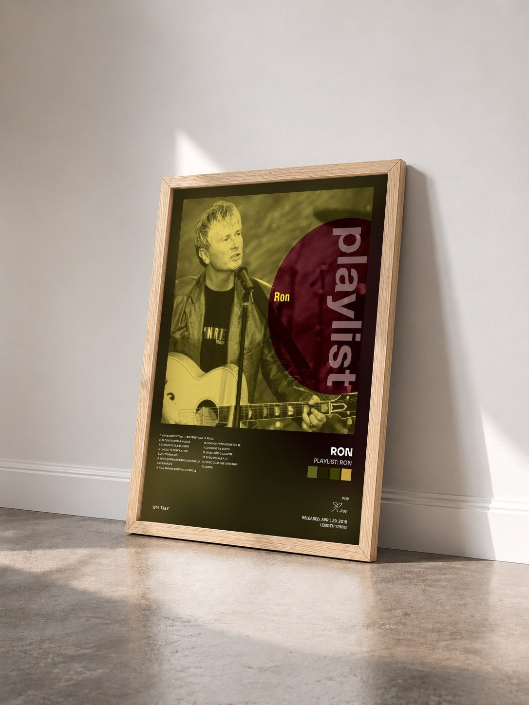 #bois Tableau de l'album Playlist: Ron de Ron vu de trois quarts, cadre en bois brut