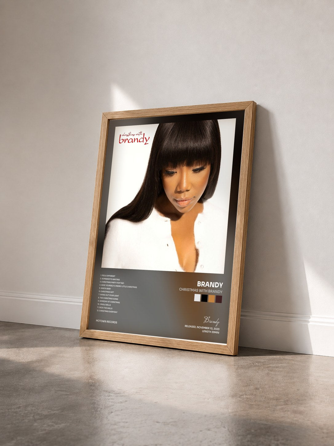 #bois Tableau de l'album Christmas With Brandy de Brandy vu de trois quarts, cadre en bois brut