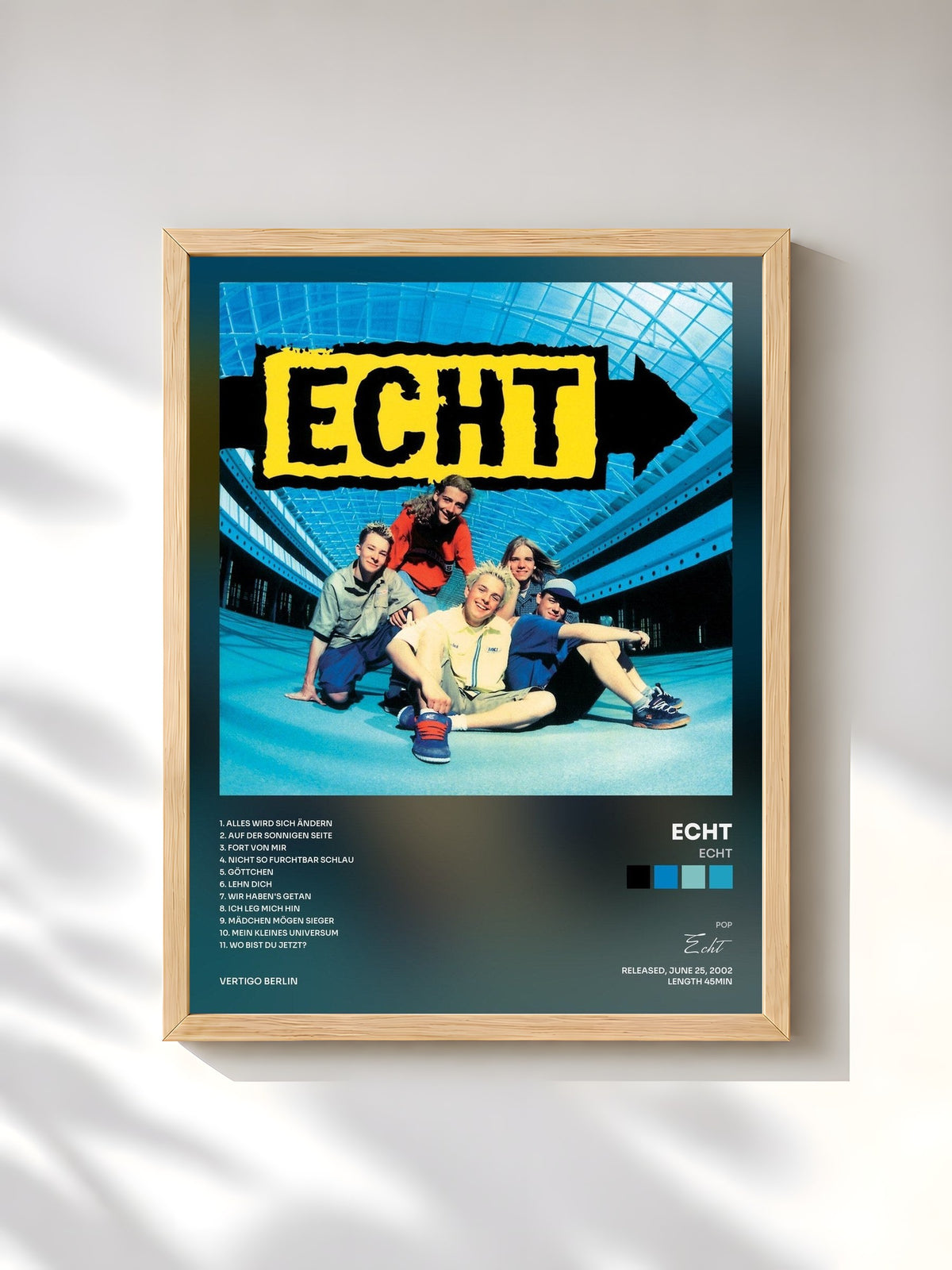 #bois Tableau de l'album Echt de Echt, cadre en bois brut, imprimé et encadré en France