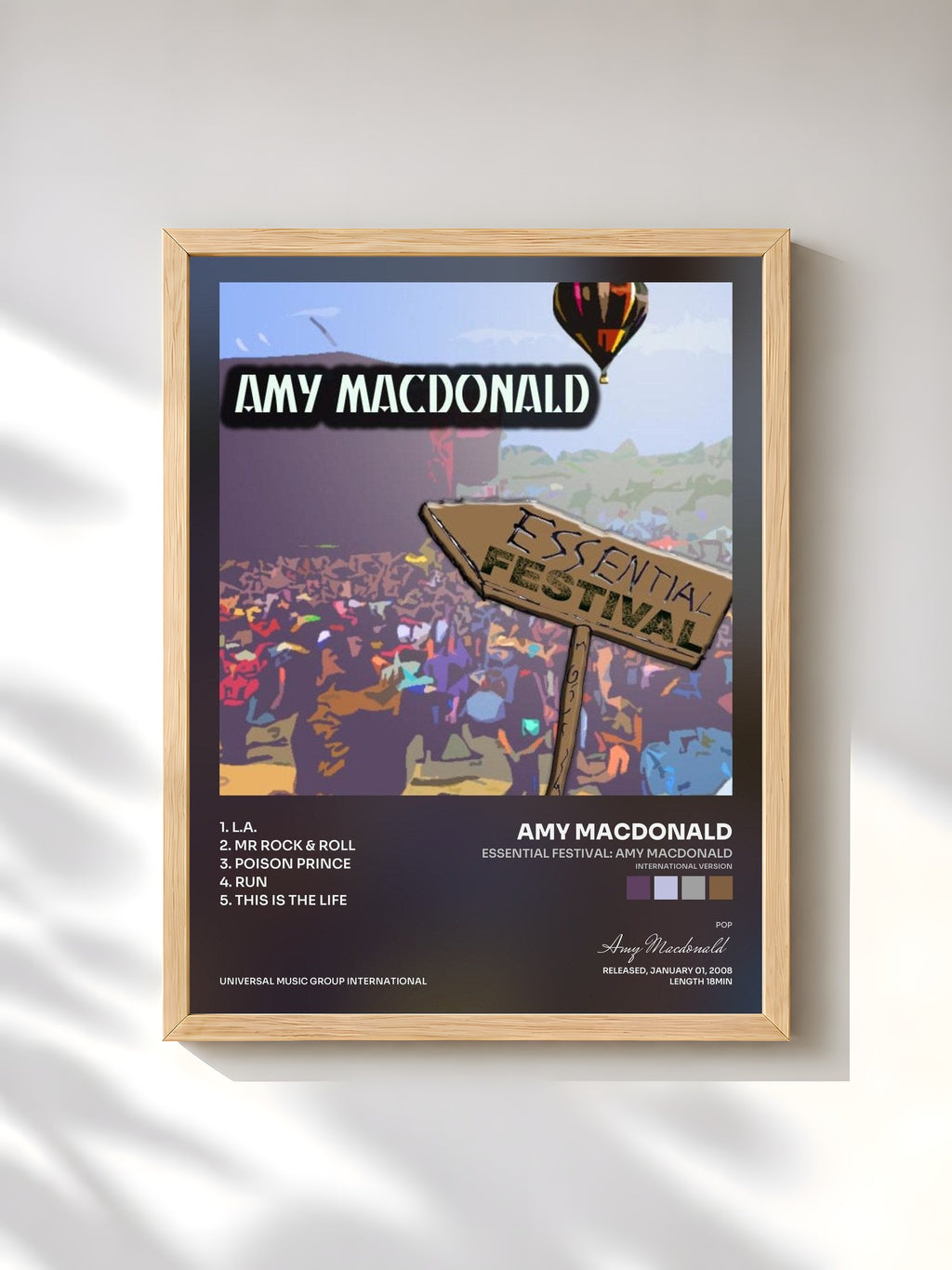 #bois Tableau de l'album Essential Festival: Amy MacDonald (International Version) de Amy Macdonald, cadre en bois brut, imprimé et encadré en France