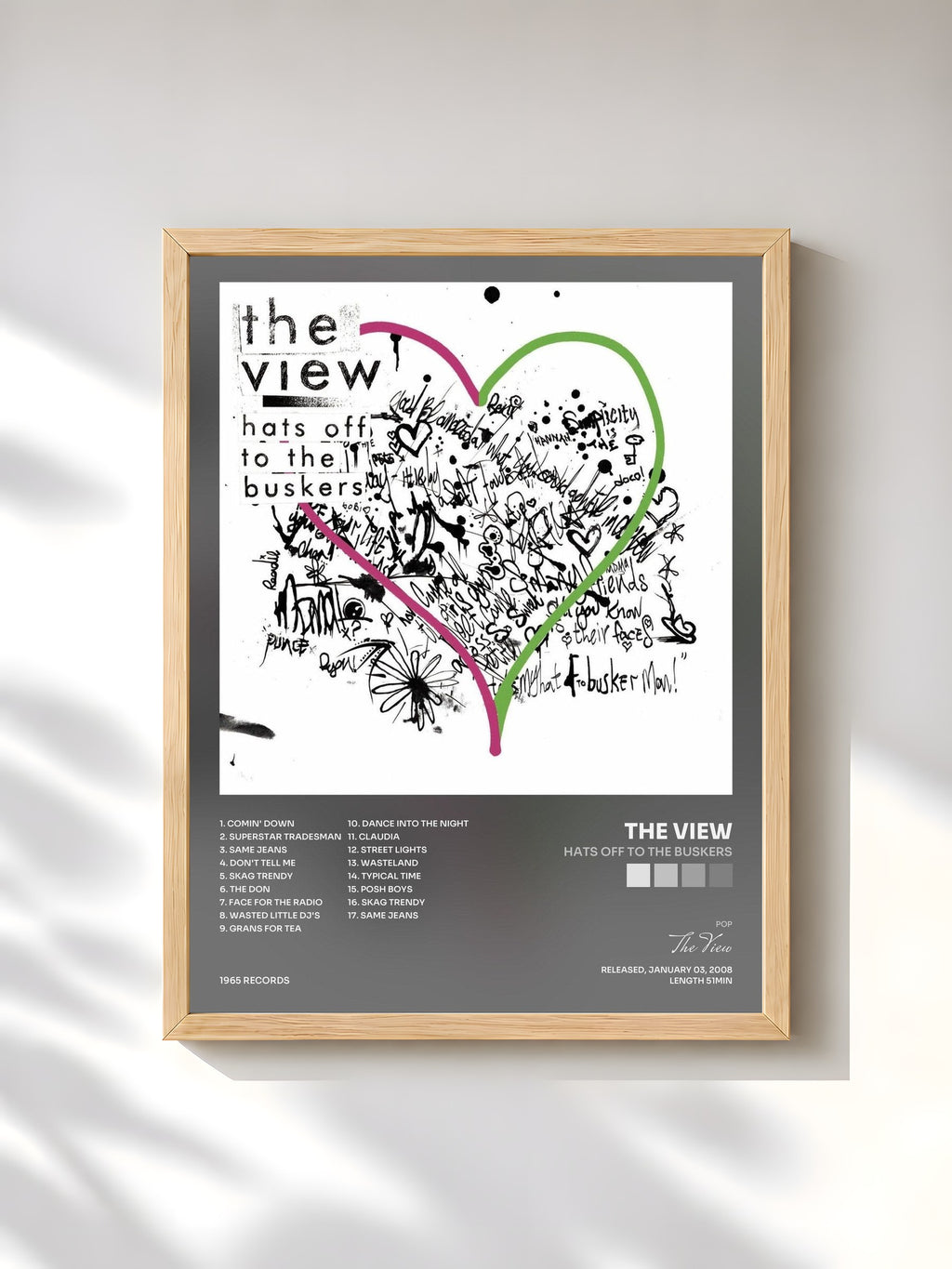 #bois Tableau de l'album Hats Off To The Buskers de The View, cadre en bois brut, imprimé et encadré en France