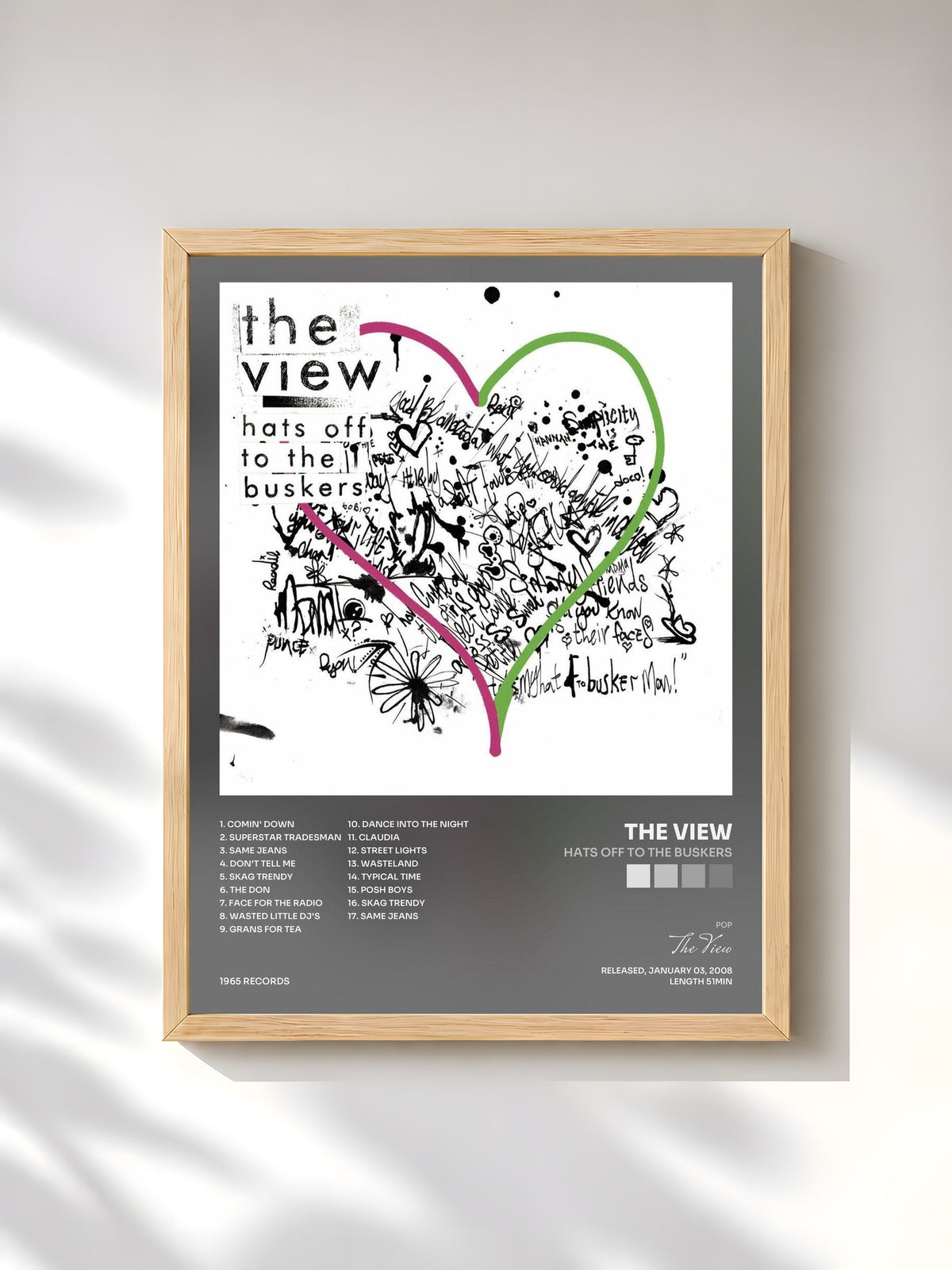 #bois Tableau de l'album Hats Off To The Buskers de The View, cadre en bois brut, imprimé et encadré en France