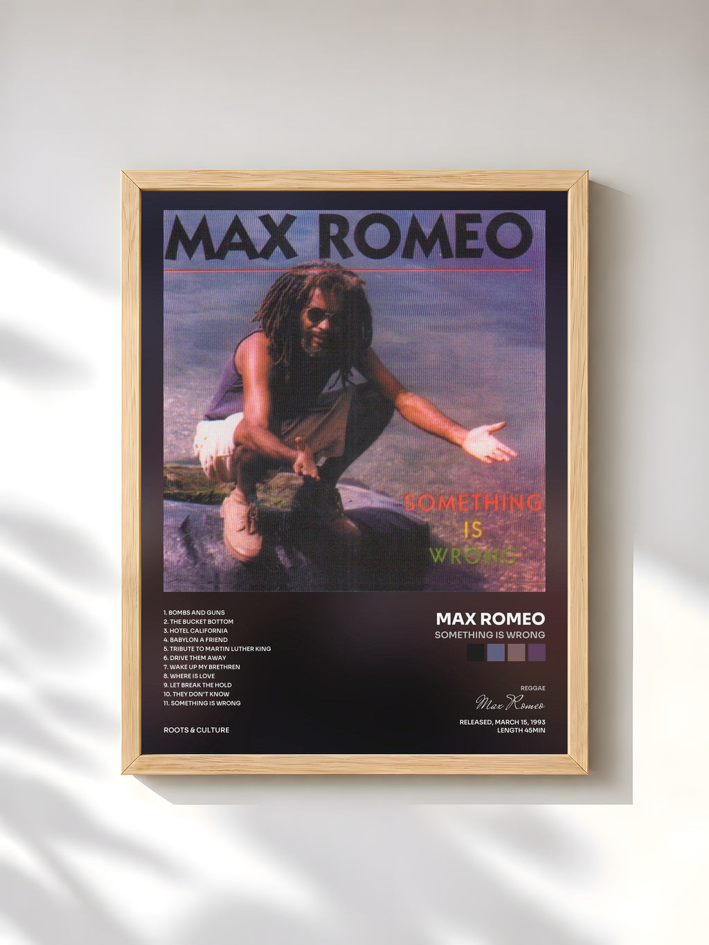 #bois Tableau de l'album Something Is Wrong de Max Romeo, cadre en bois brut, imprimé et encadré en France