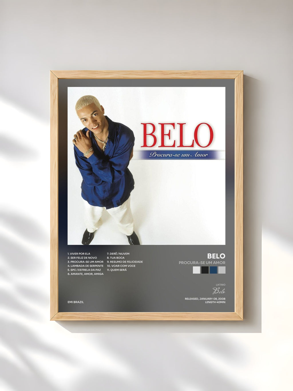 #bois Tableau de l'album Procura-se Um Amor de Belo, cadre en bois brut, imprimé et encadré en France