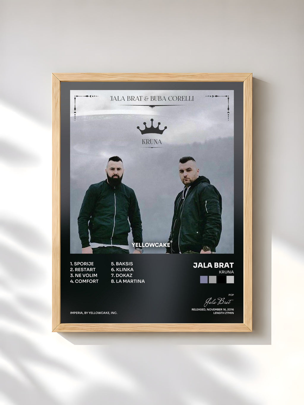 #bois Tableau de l'album Kruna de Jala Brat, cadre en bois brut, imprimé et encadré en France