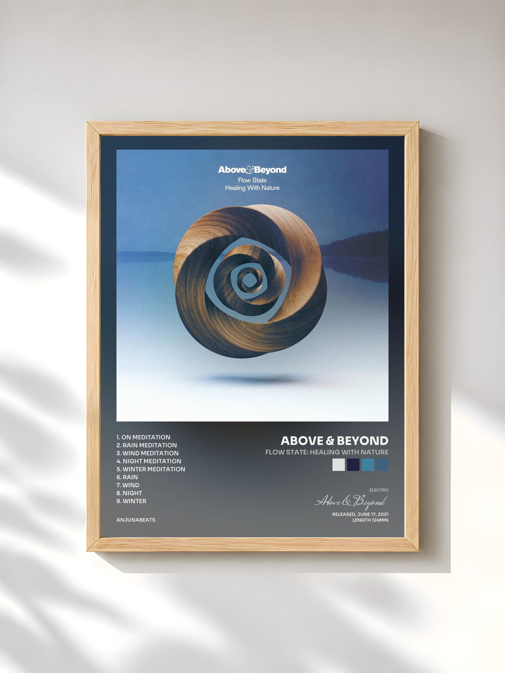 #bois Tableau de l'album Flow State: Healing With Nature de Above & Beyond, cadre en bois brut, imprimé et encadré en France