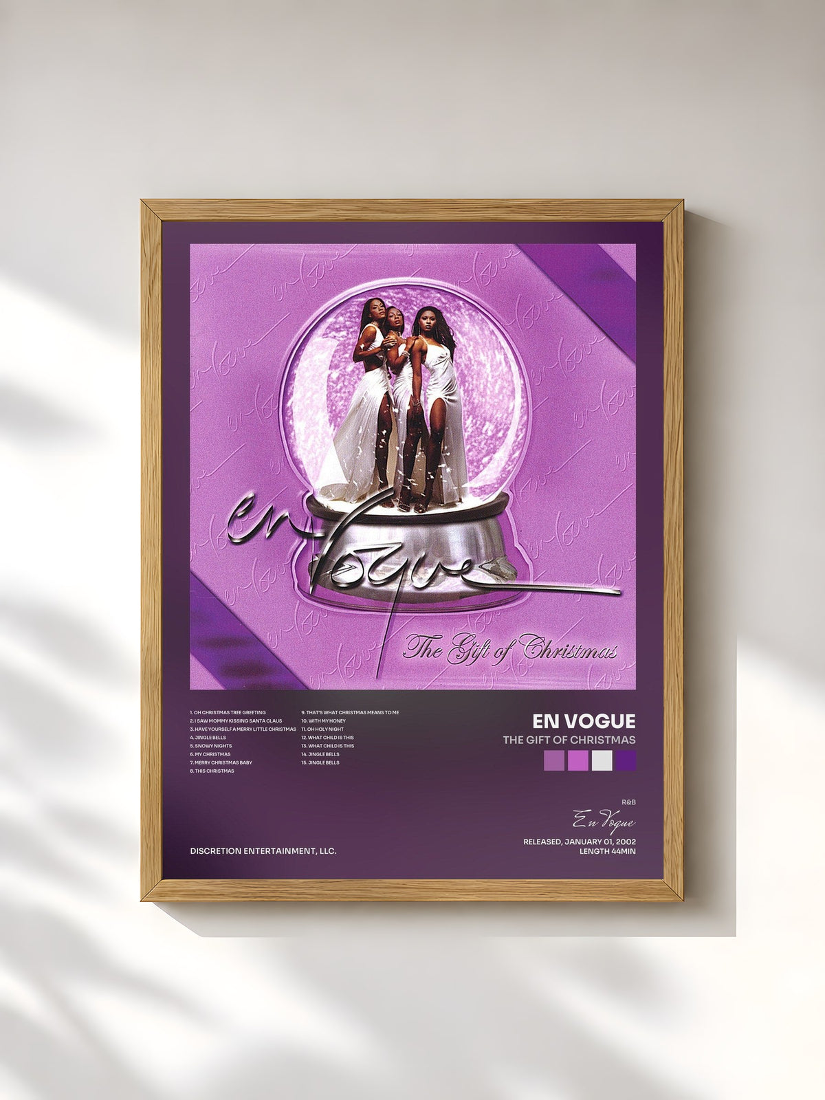 #bois Tableau de l'album The Gift Of Christmas de En Vogue, cadre en bois brut, imprimé et encadré en France