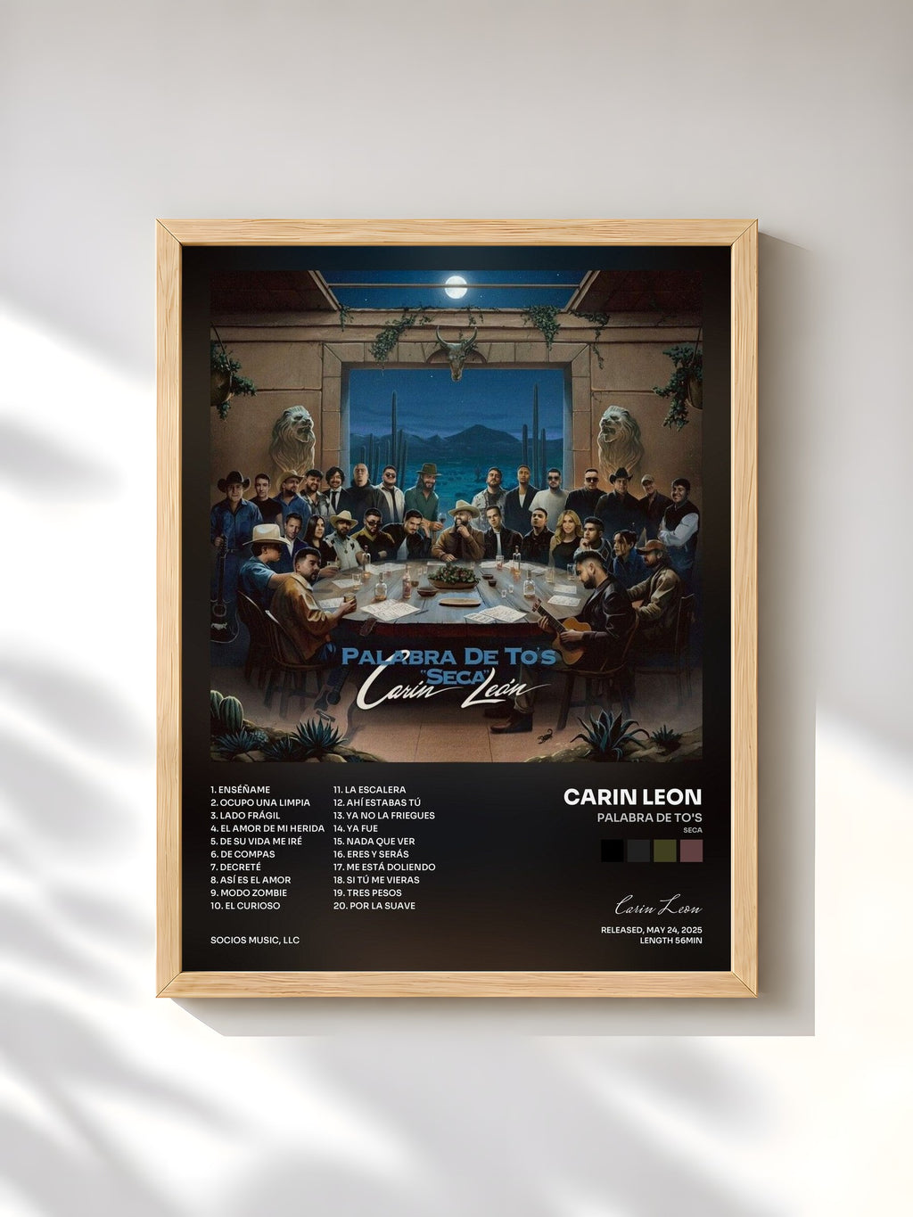 #bois Tableau de l'album Palabra De To's (Seca) de Carin Leon, cadre en bois brut, imprimé et encadré en France