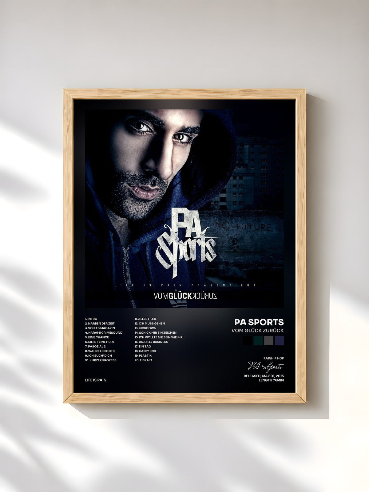 #bois Tableau de l'album Vom Glück zurück de PA Sports, cadre en bois brut, imprimé et encadré en France