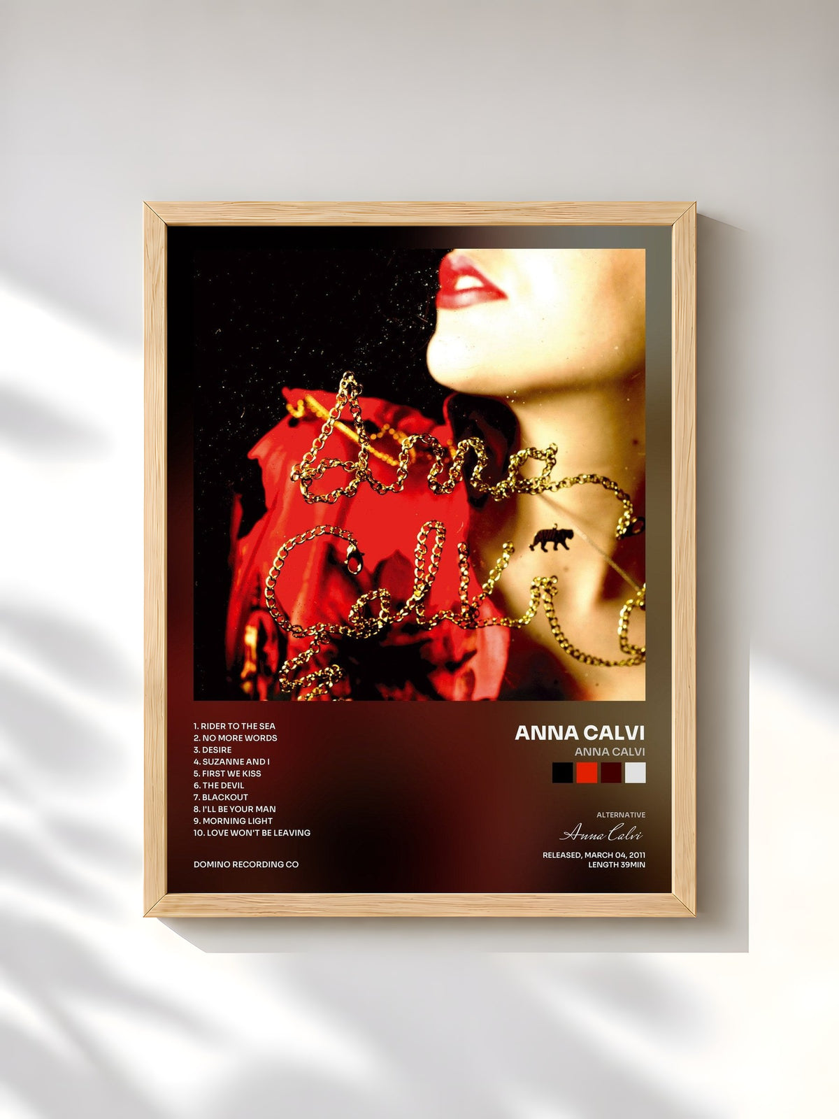 #bois Tableau de l'album Anna Calvi de Anna Calvi, cadre en bois brut, imprimé et encadré en France