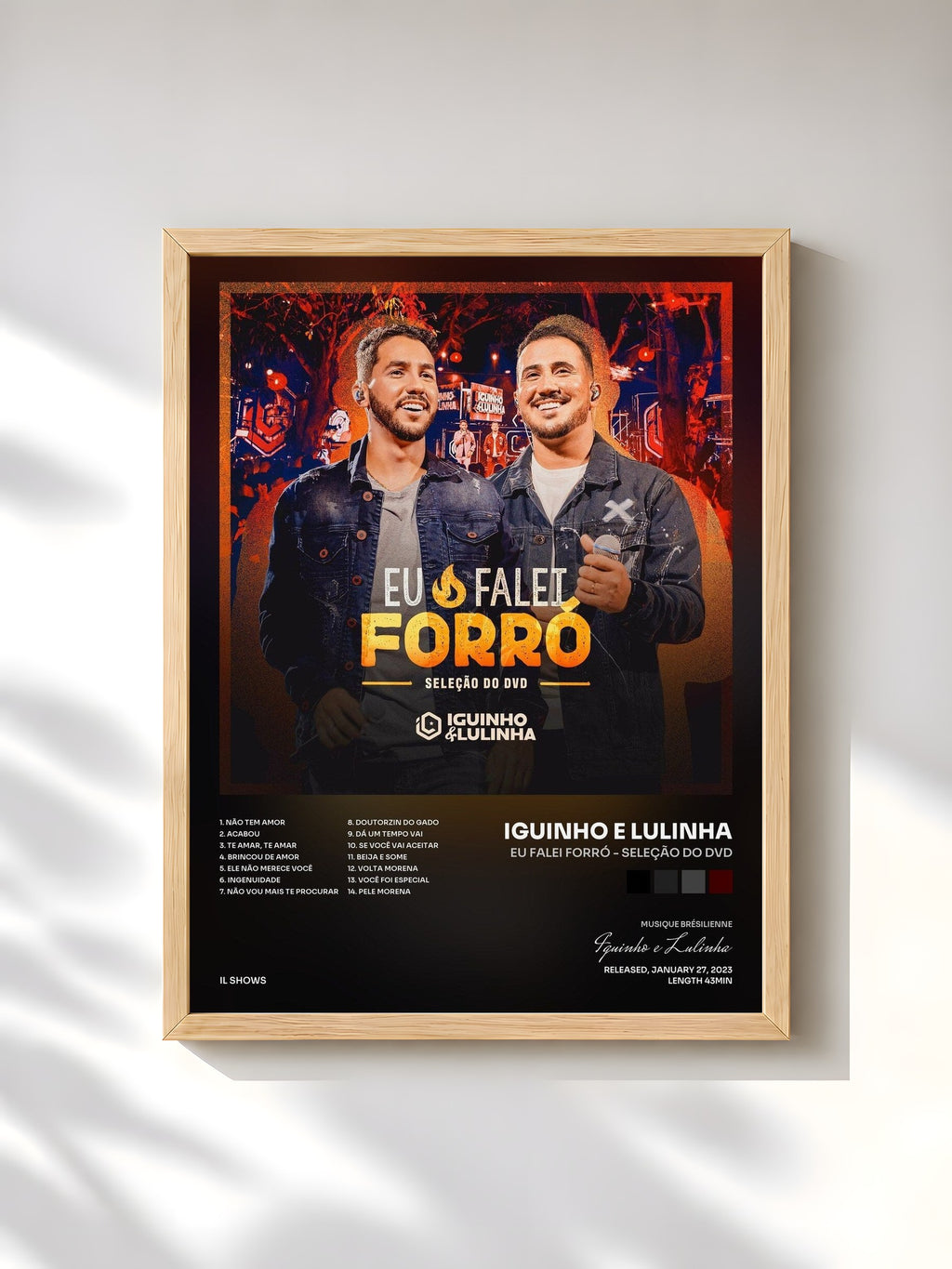 #bois Tableau de l'album Eu Falei Forró - Seleção do DVD de Iguinho e Lulinha, cadre en bois brut, imprimé et encadré en France