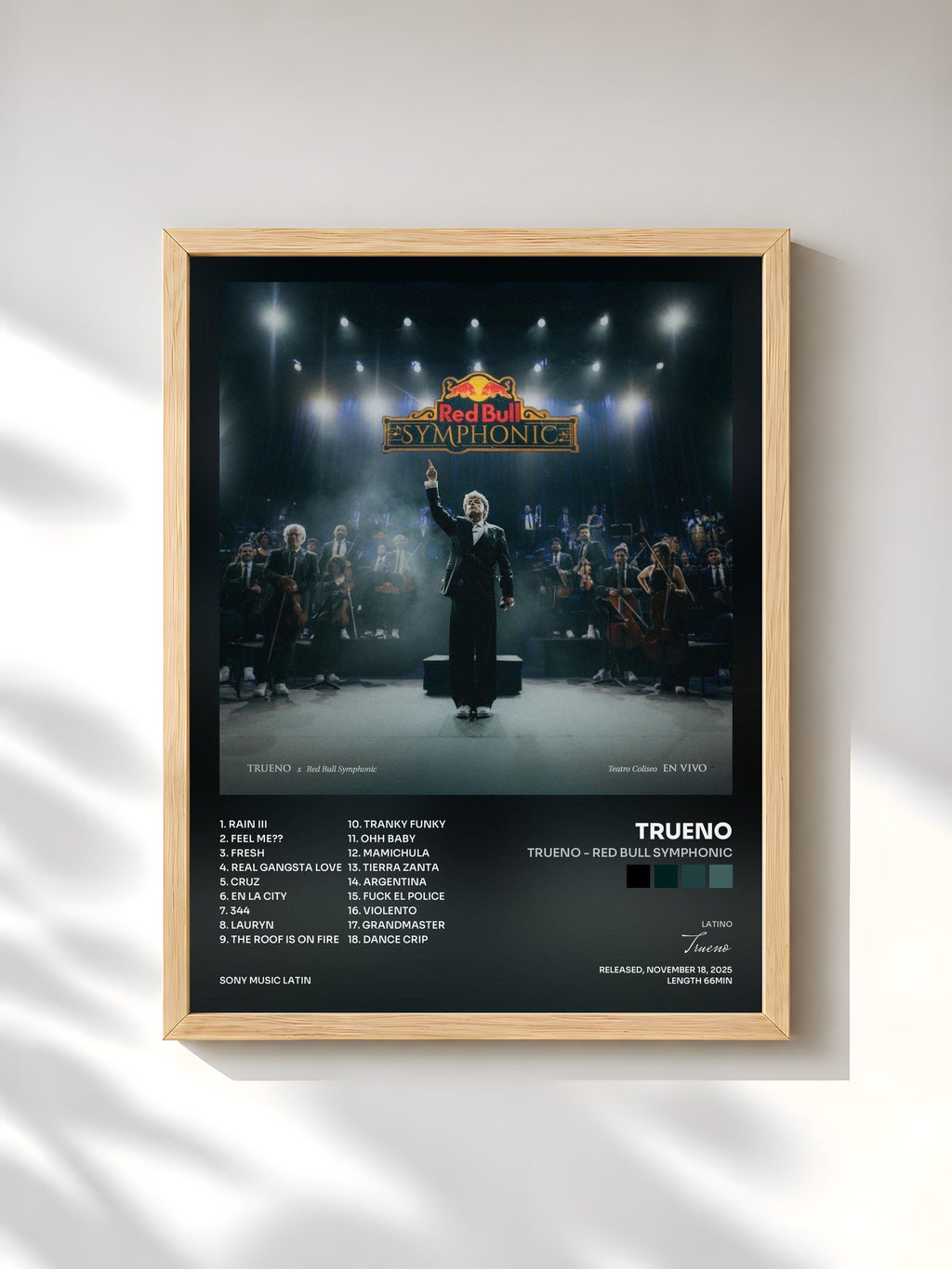 #bois Tableau de l'album Trueno - Red Bull Symphonic de Trueno, cadre en bois brut, imprimé et encadré en France