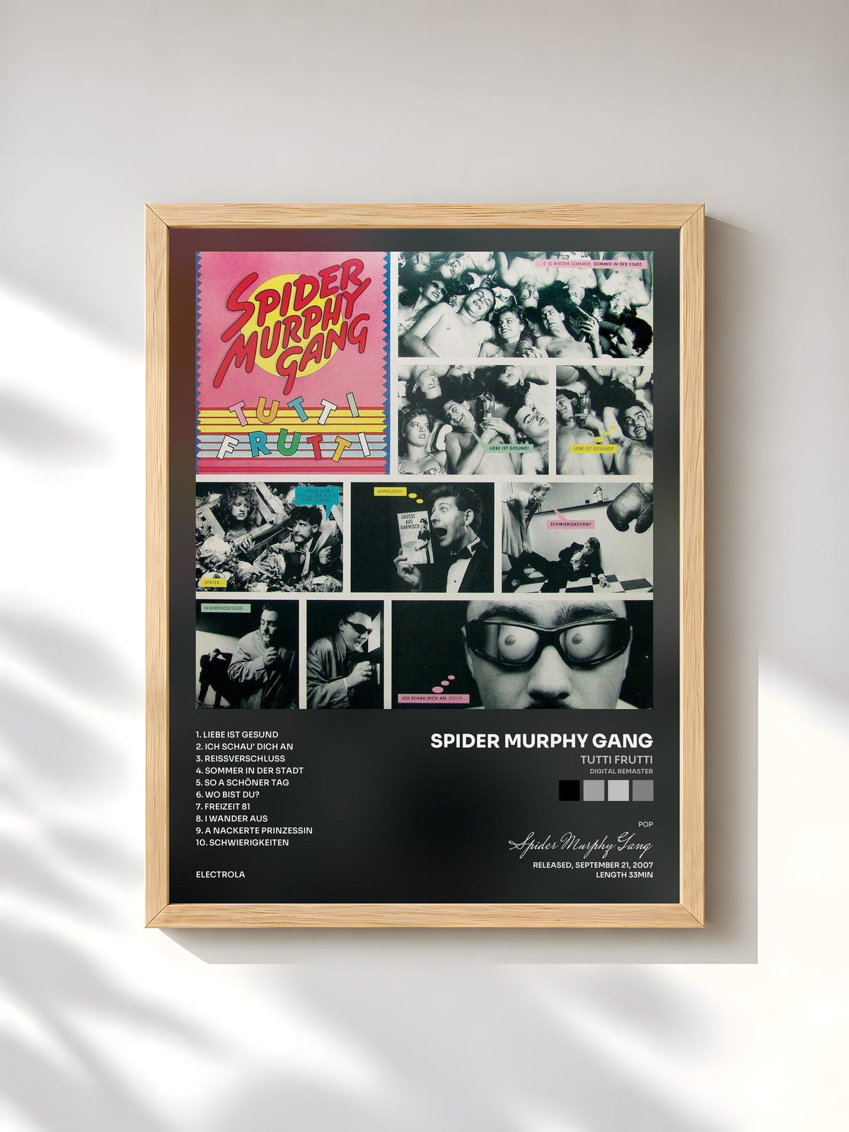 #bois Tableau de l'album Tutti Frutti (Digital Remaster) de Spider Murphy Gang, cadre en bois brut, imprimé et encadré en France