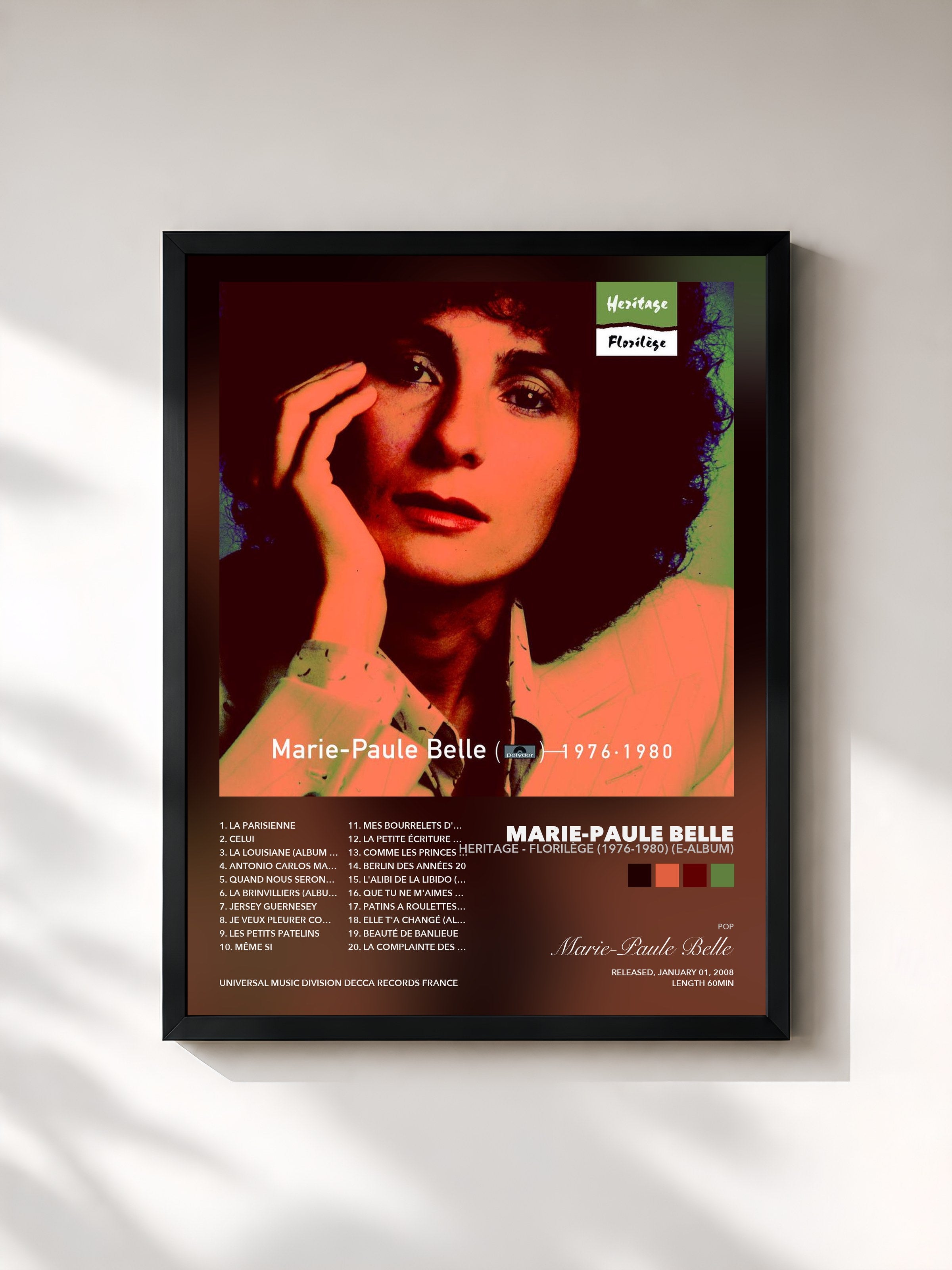 Tableau de l'album Heritage - Florilège (1976-1980) (e-album) de Marie-Paule Belle, imprimé et encadré en France