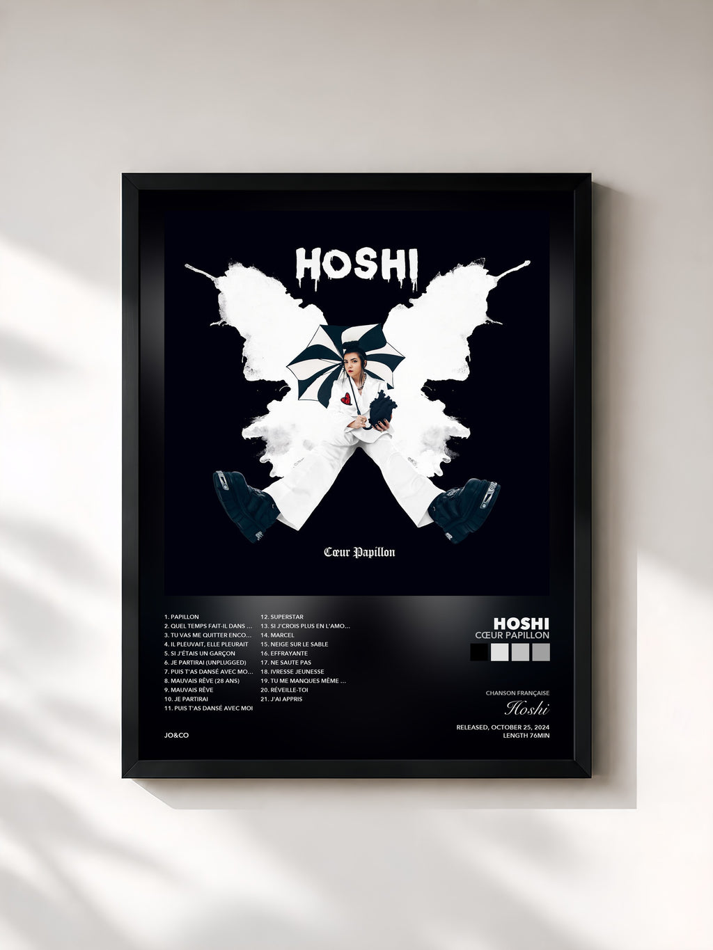 Tableau de l'album Cœur papillon de Hoshi, imprimé et encadré en France