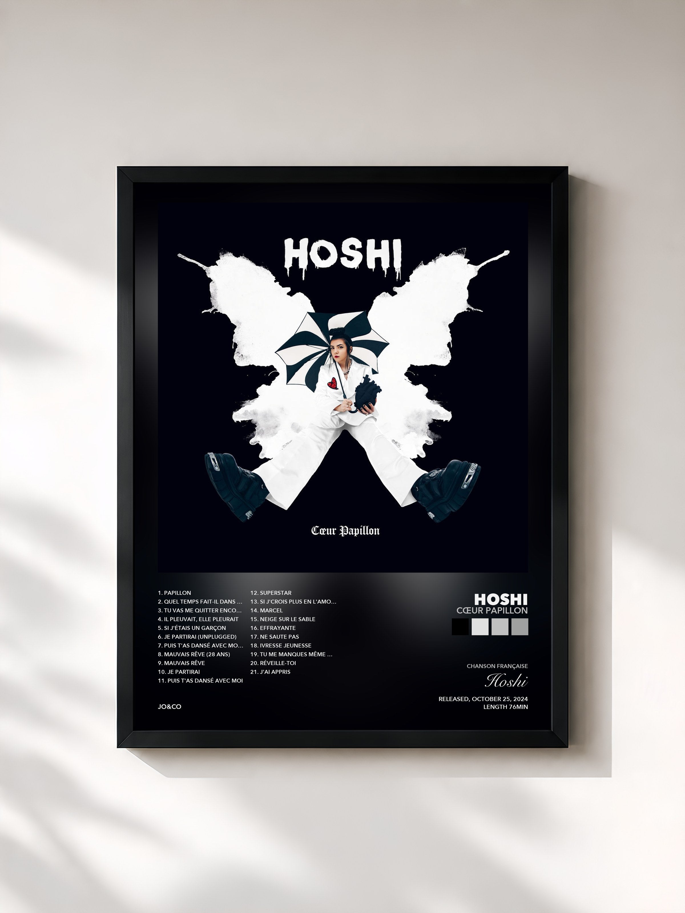 Tableau de l'album Cœur papillon de Hoshi, imprimé et encadré en France