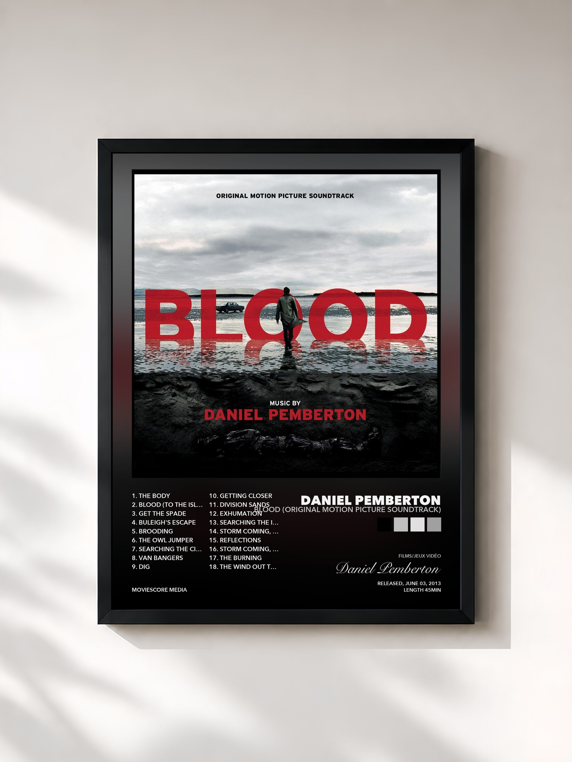 Tableau de l'album Blood (Original Motion Picture Soundtrack) de Daniel Pemberton, imprimé et encadré en France