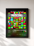 Tableau de l'album Survival de Bob Marley & The Wailers, imprimé et encadré en France