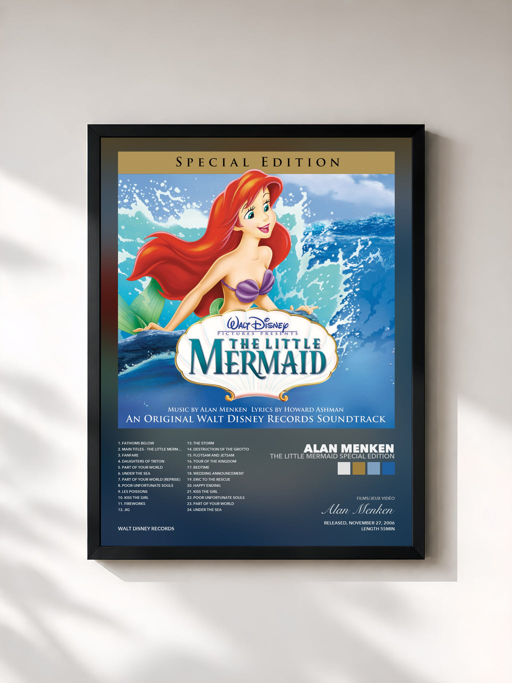 Tableau de l'album The Little Mermaid Special Edition de Alan Menken, imprimé et encadré en France