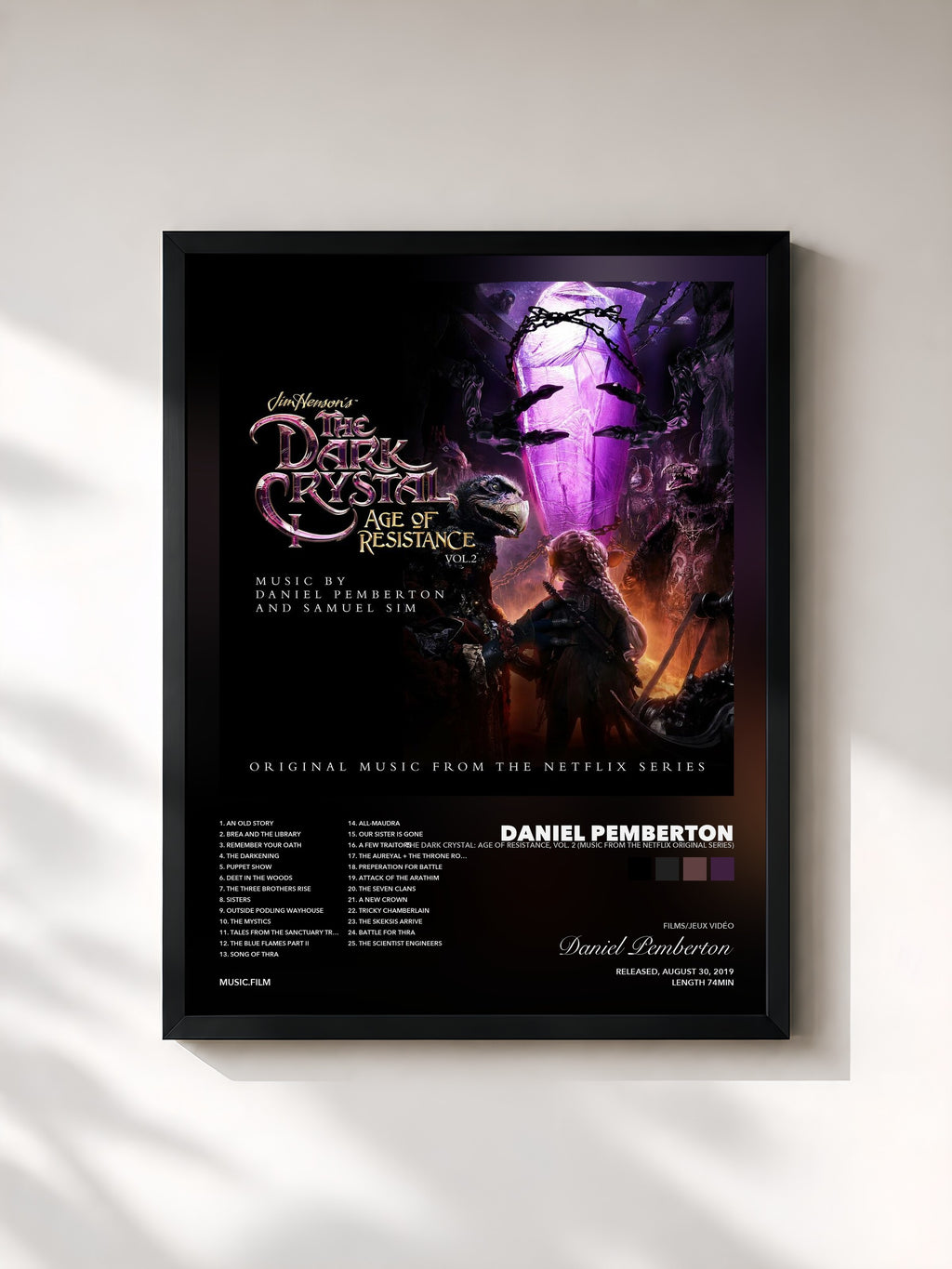 Tableau de l'album The Dark Crystal: Age of Resistance, Vol. 2 (Music from the Netflix Original Series) de Daniel Pemberton, imprimé et encadré en France