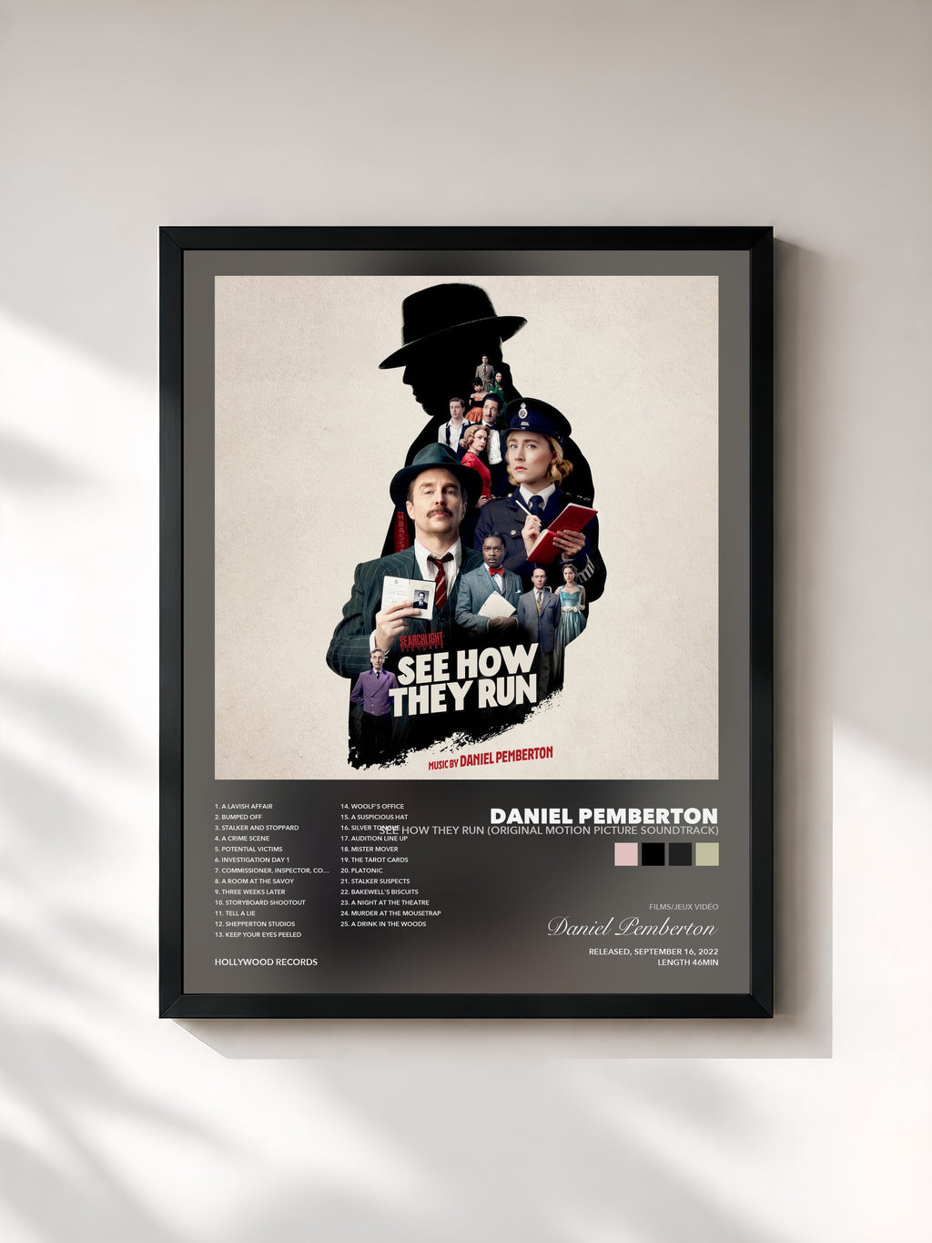 Tableau de l'album See How They Run (Original Motion Picture Soundtrack) de Daniel Pemberton, imprimé et encadré en France