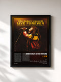 Tableau de l'album Live Forever: The Stanley Theatre, Pittsburgh, PA, 9/23/1980 de Bob Marley & The Wailers, imprimé et encadré en France