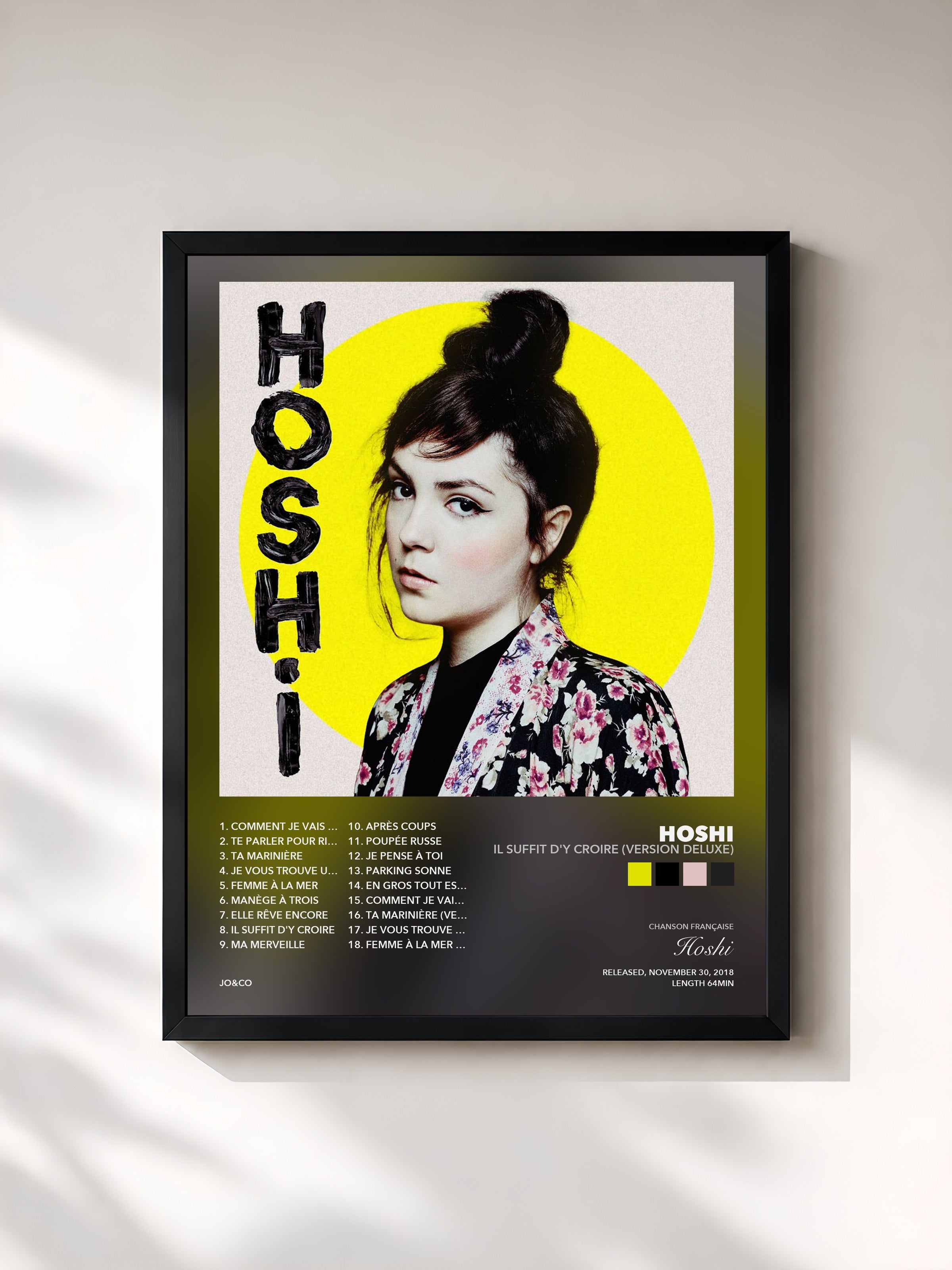 Tableau de l'album Il suffit d'y croire (Version deluxe) de Hoshi, imprimé et encadré en France