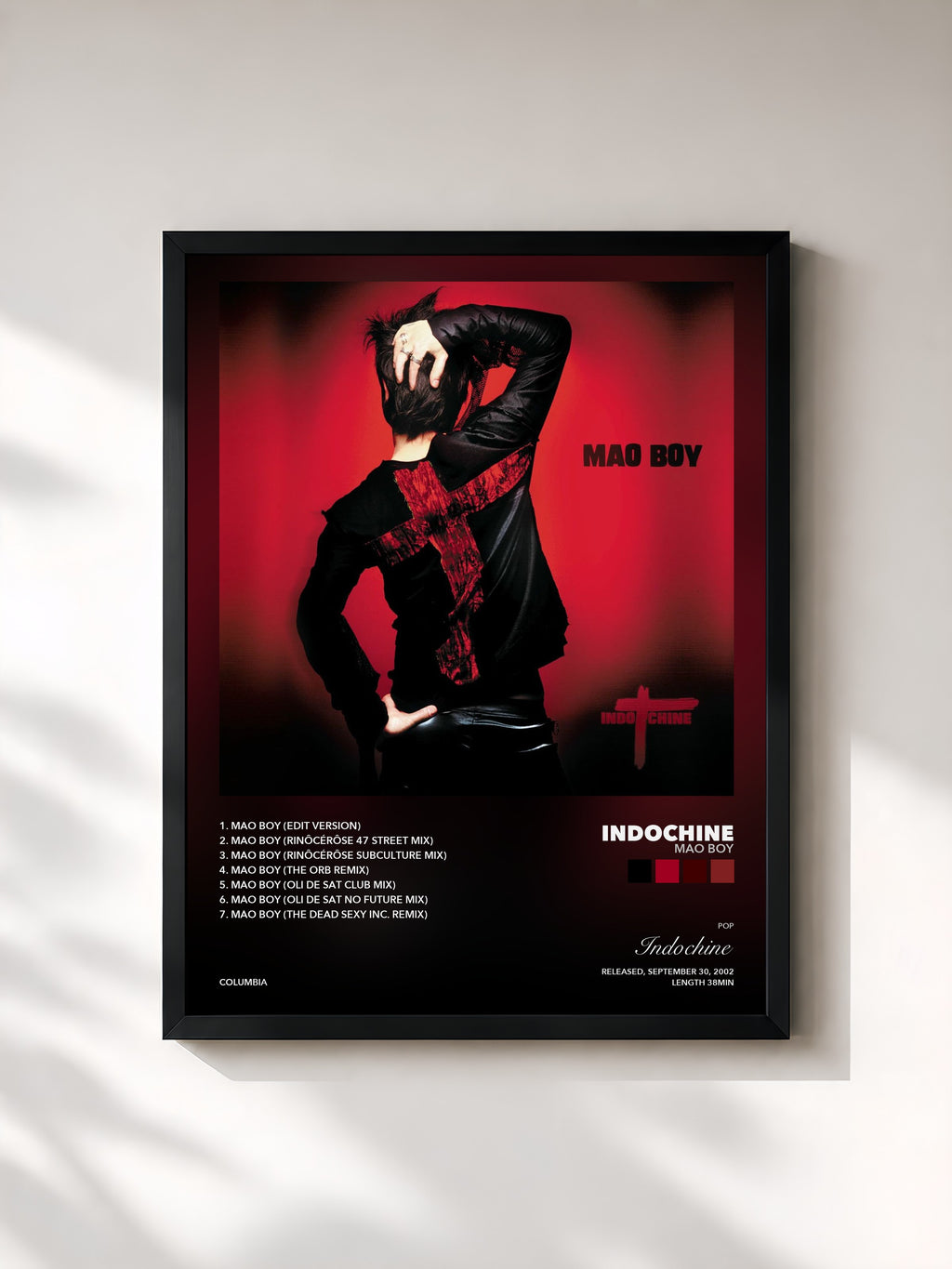 Tableau de l'album Mao Boy de Indochine, imprimé et encadré en France